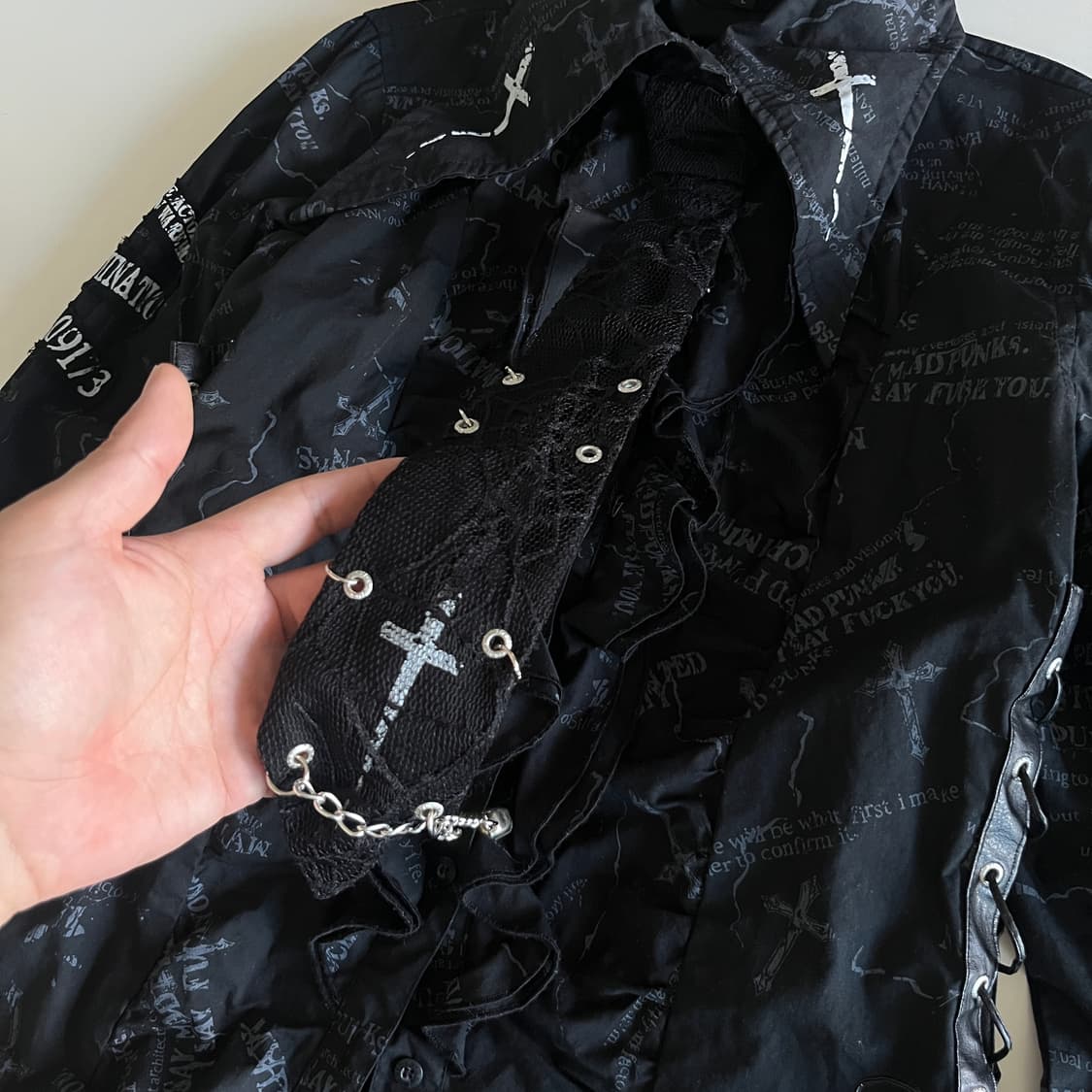 Mad Punks Skull Corset Shirt 상품이미지6