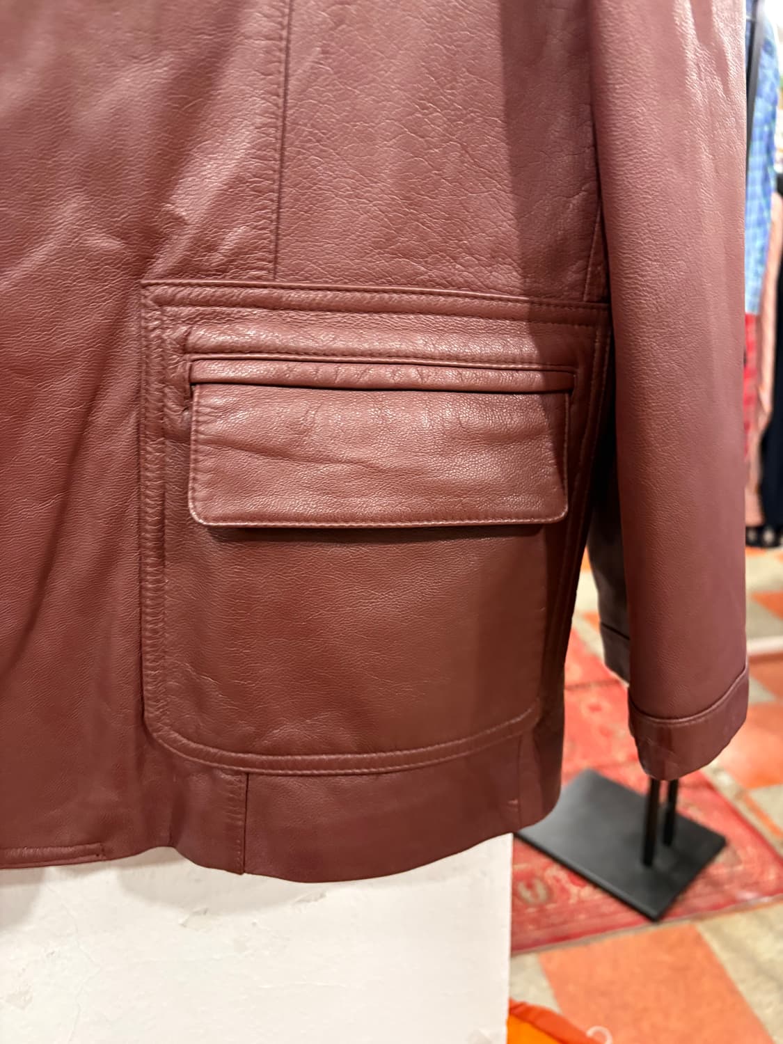 버건디 가죽자켓 상품이미지3