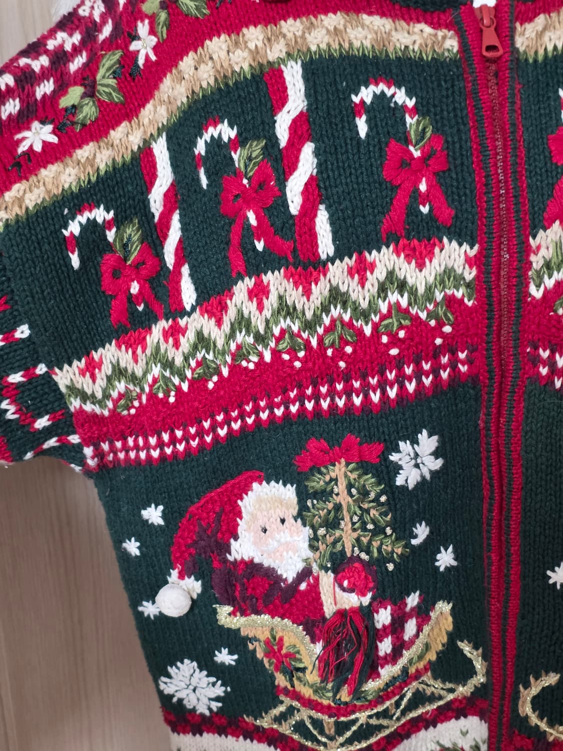 크리스마스 티아라 가디건 집업 빈티지 상품이미지4
