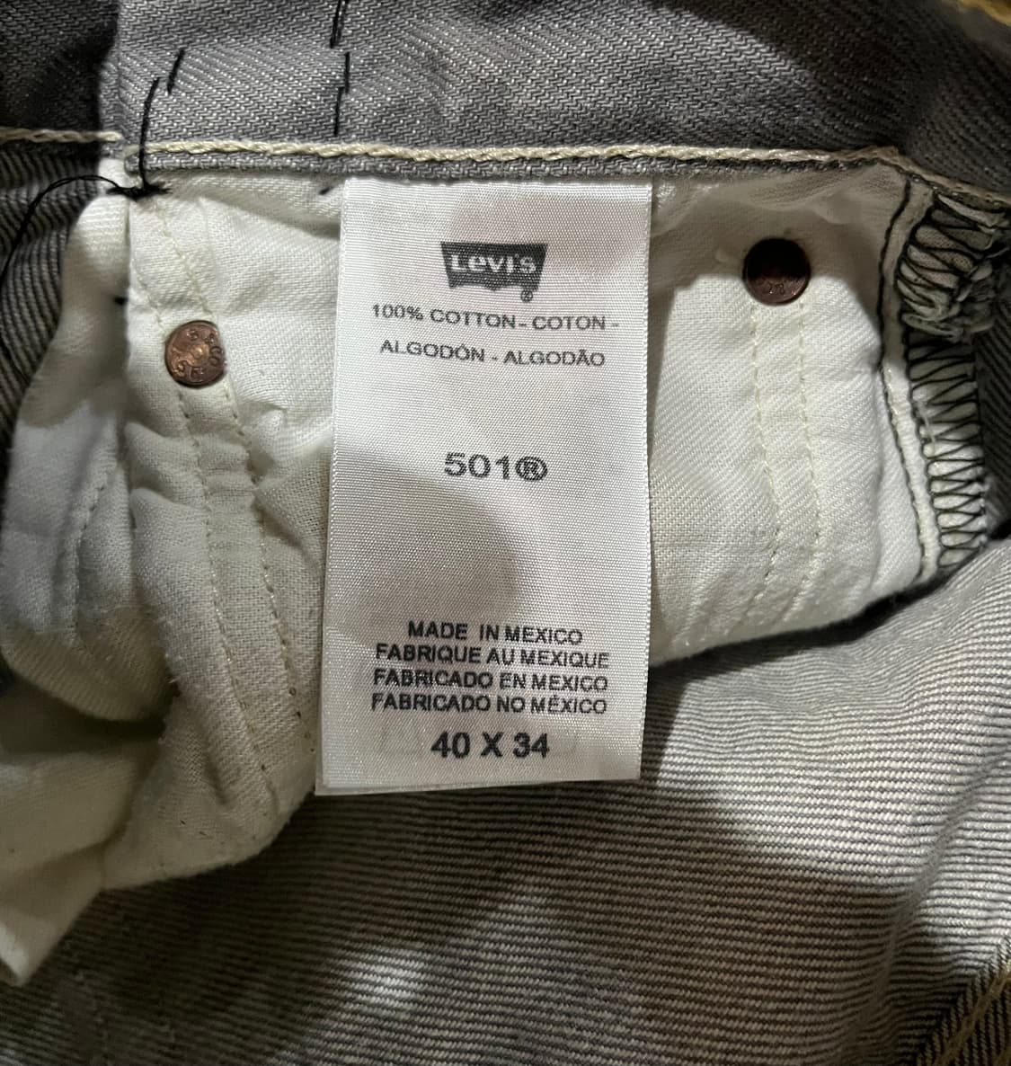 LEVI’S 501 GREY DENIM (Tag W40 / Fits W3 상품이미지6