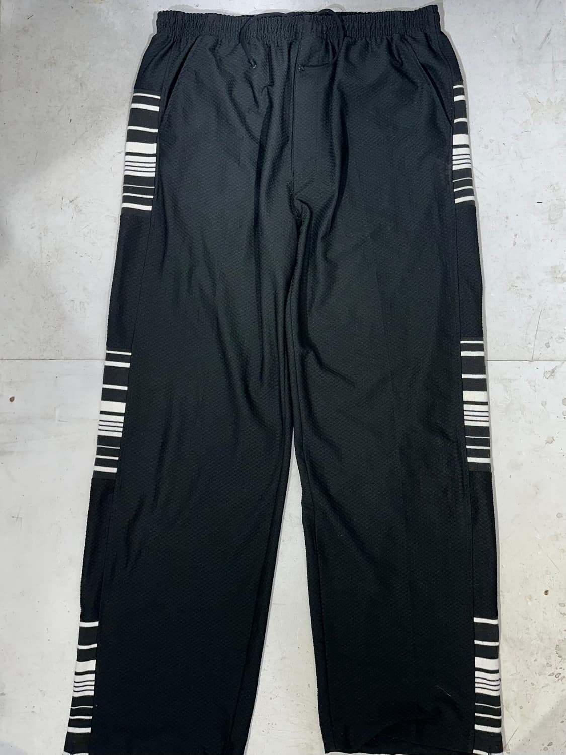 일본 빈티지 블랙 자수 포인트 힙합 새깅 추리닝 바지 트레이닝 팬츠 L 상품이미지4