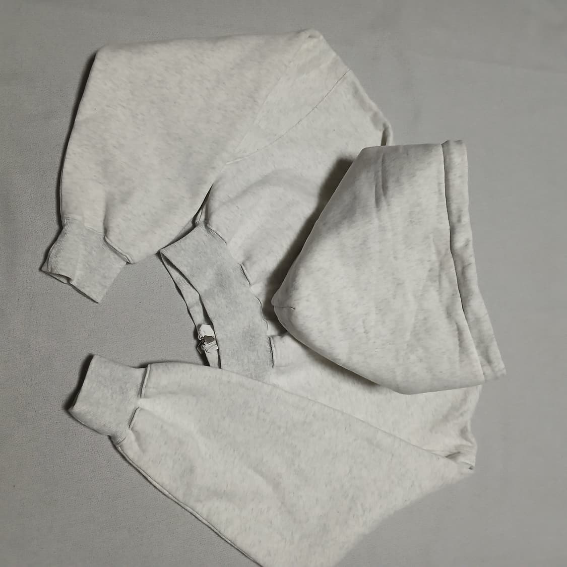 파르티멘토 로고 크롭 우먼 기모 맨투맨 멜란지 후드집업 상품이미지6