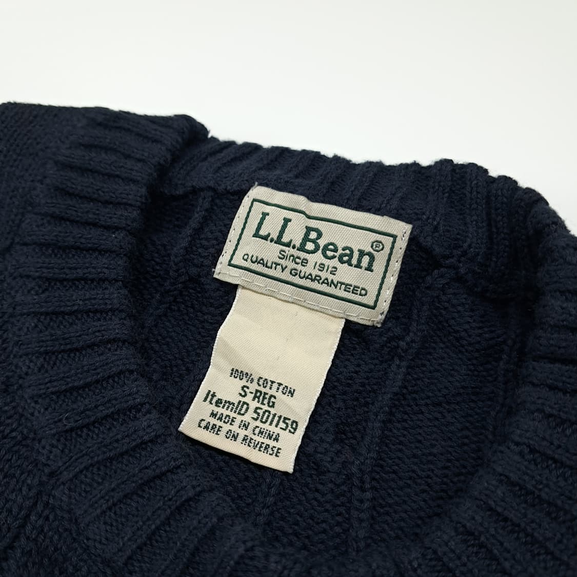 CL315 S 엘엘빈 00s 코튼 케이블 네이비 니트 스웨터 상품이미지3