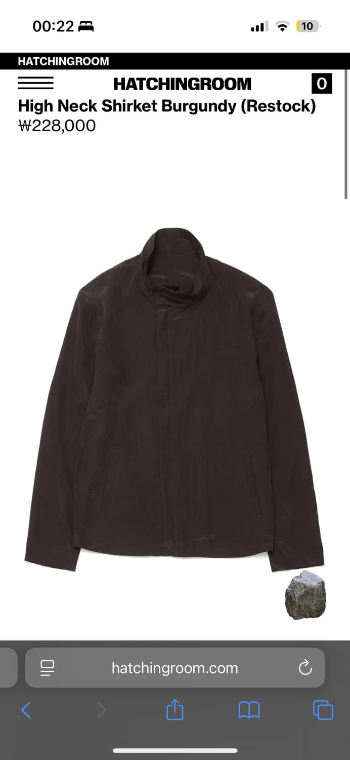 해칭룸 하이넥 셔켓 버건디 상품이미지1