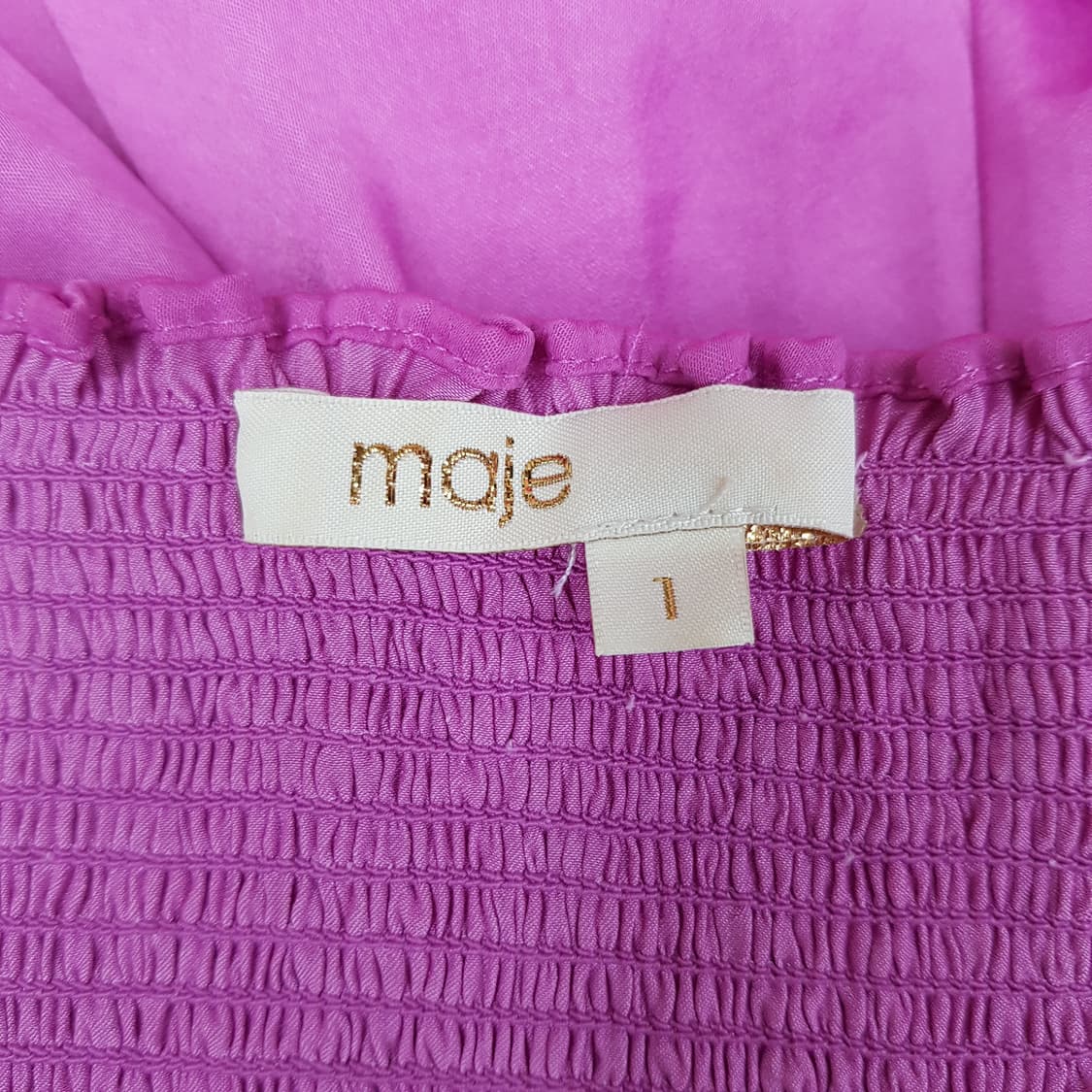 MAJE 마쥬 푸시아 스모킹 오프숄더 블라우스 1사이즈 상품이미지6