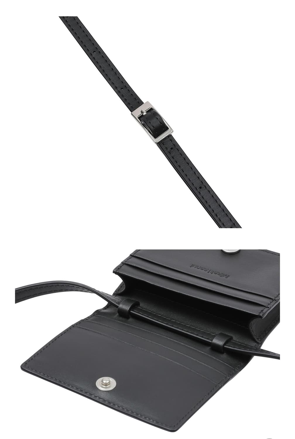 미세키서울 플리츠 월렛 크로스백 지갑 블랙 상품이미지3