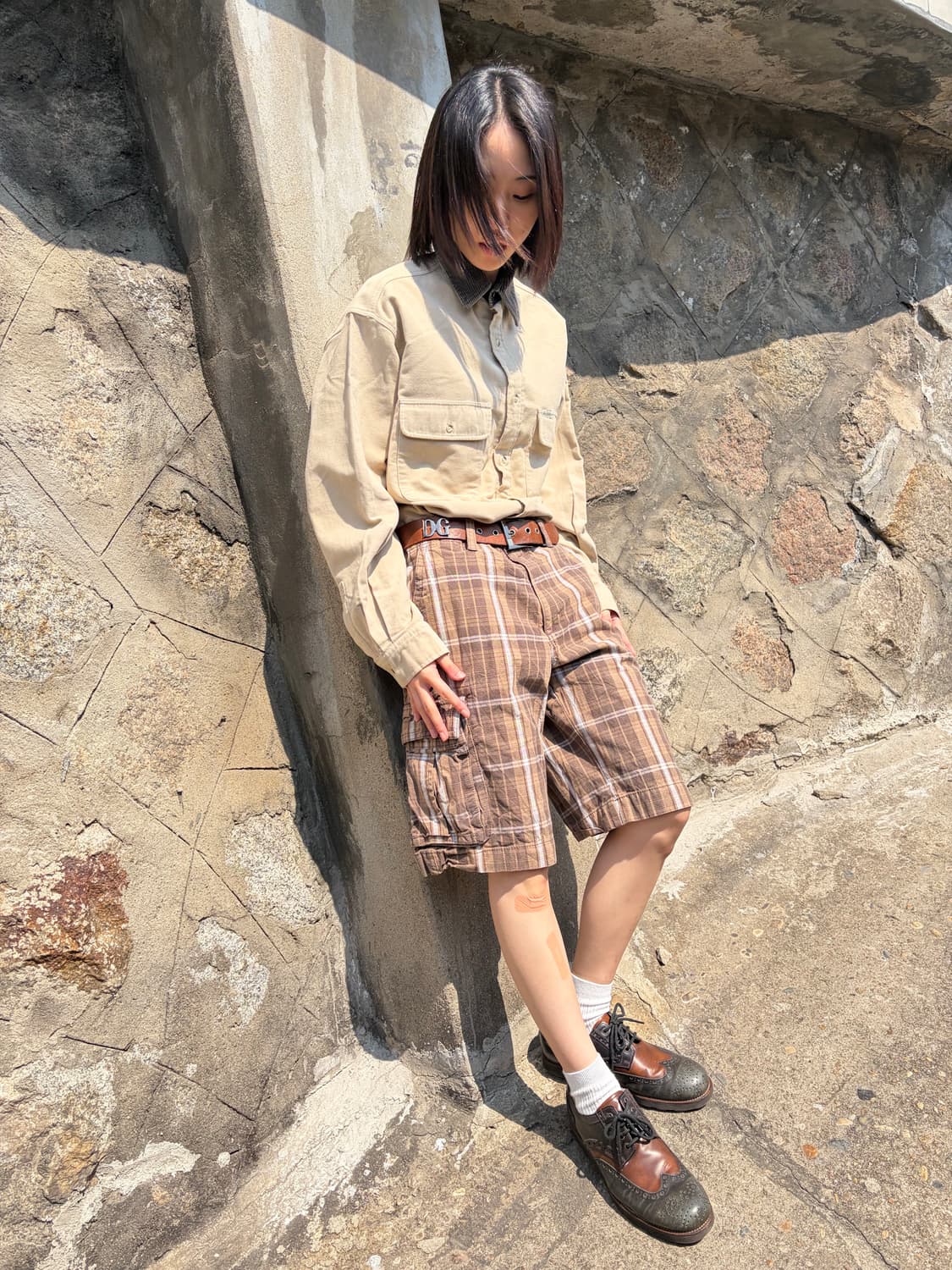 Guess Jeans 코듀로이 카라 베이지 셔츠 상품이미지2