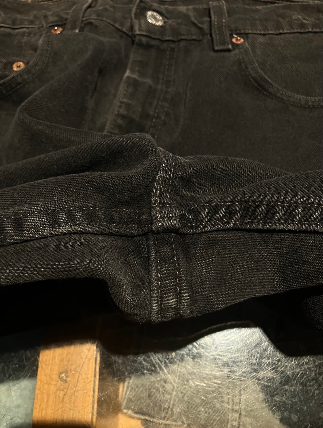 90s USA 빈티지 리바이스 505 블랙 데님 팬츠 상품이미지8