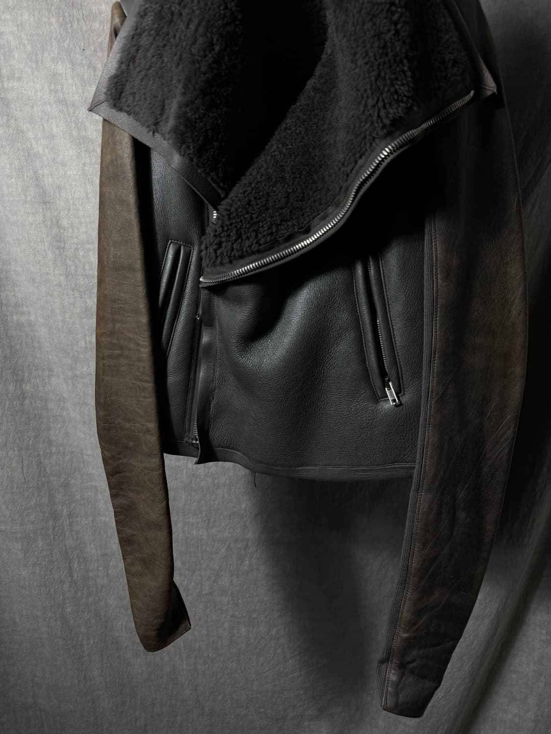 Rick Owens High Neck Shearling Jacket 상품이미지4