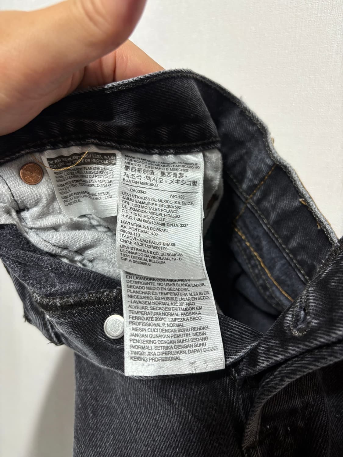 [32x34] Levis 501 Denim Pants Black 상품이미지5