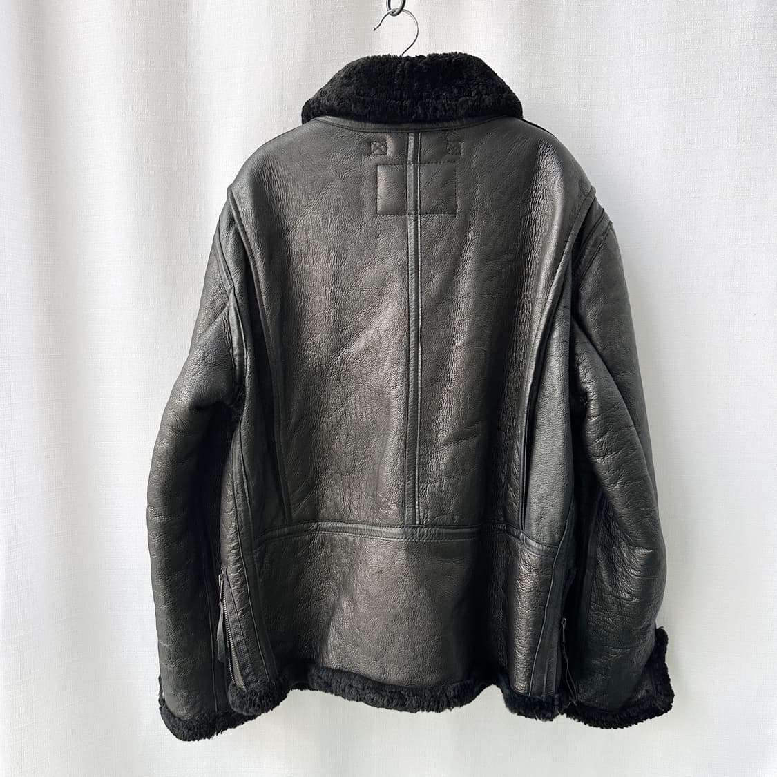 할리데이비슨 빈티지 B-3 무스탕 자켓 블랙 L 상품이미지6