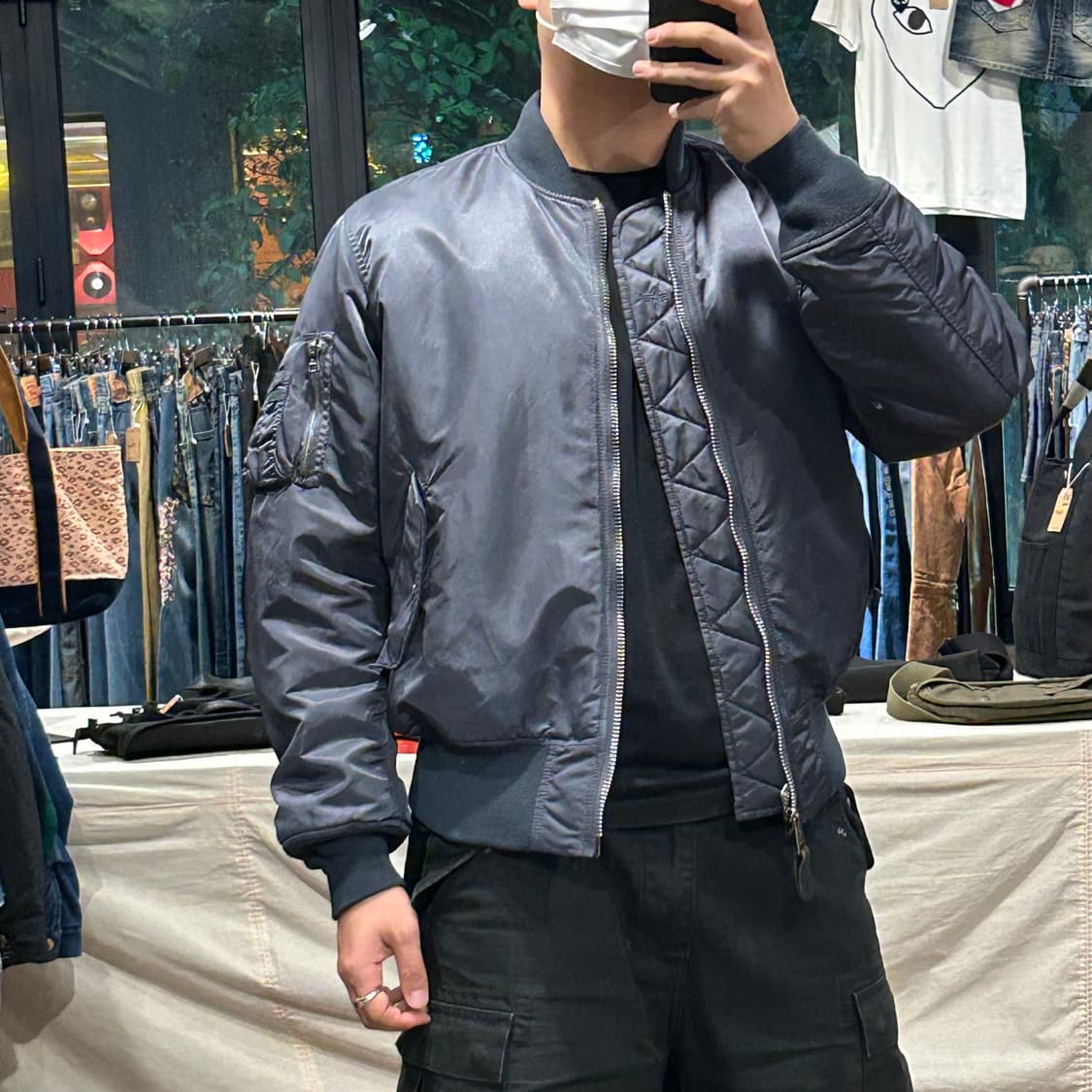 M) 알파인더스트리 MA-1 마원 항공점퍼 메탈 차콜 레귤러핏 상품이미지10
