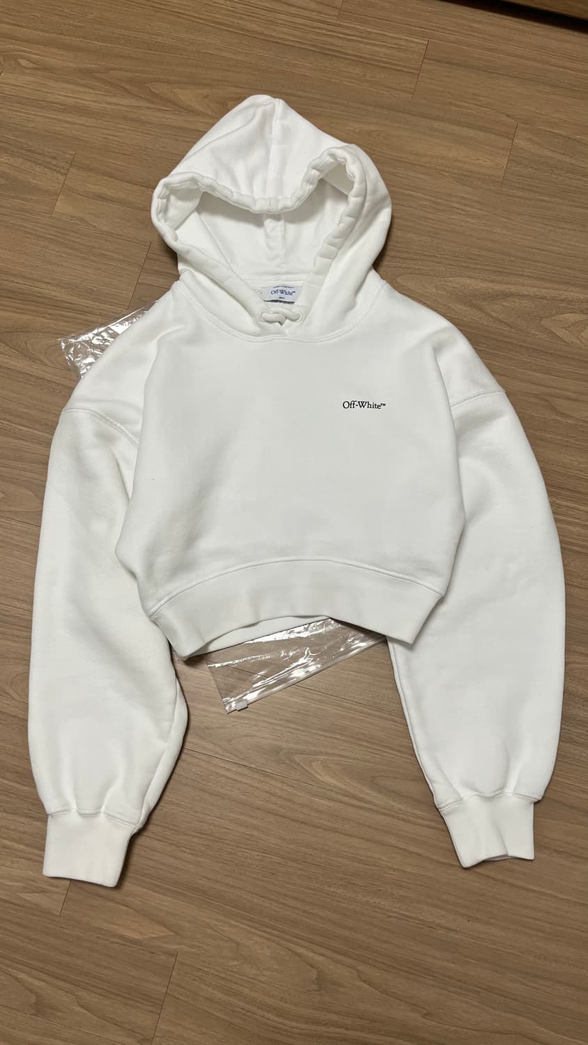 [새상품] 오프화이트 off white 크롭 후드티 화이트 S 상품이미지6