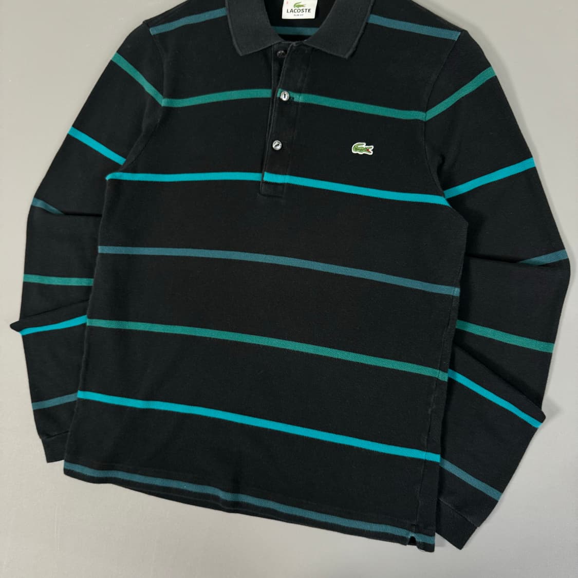 라코스테 스트라이프 긴팔 카라티 블랙 3 [070904 상품이미지5