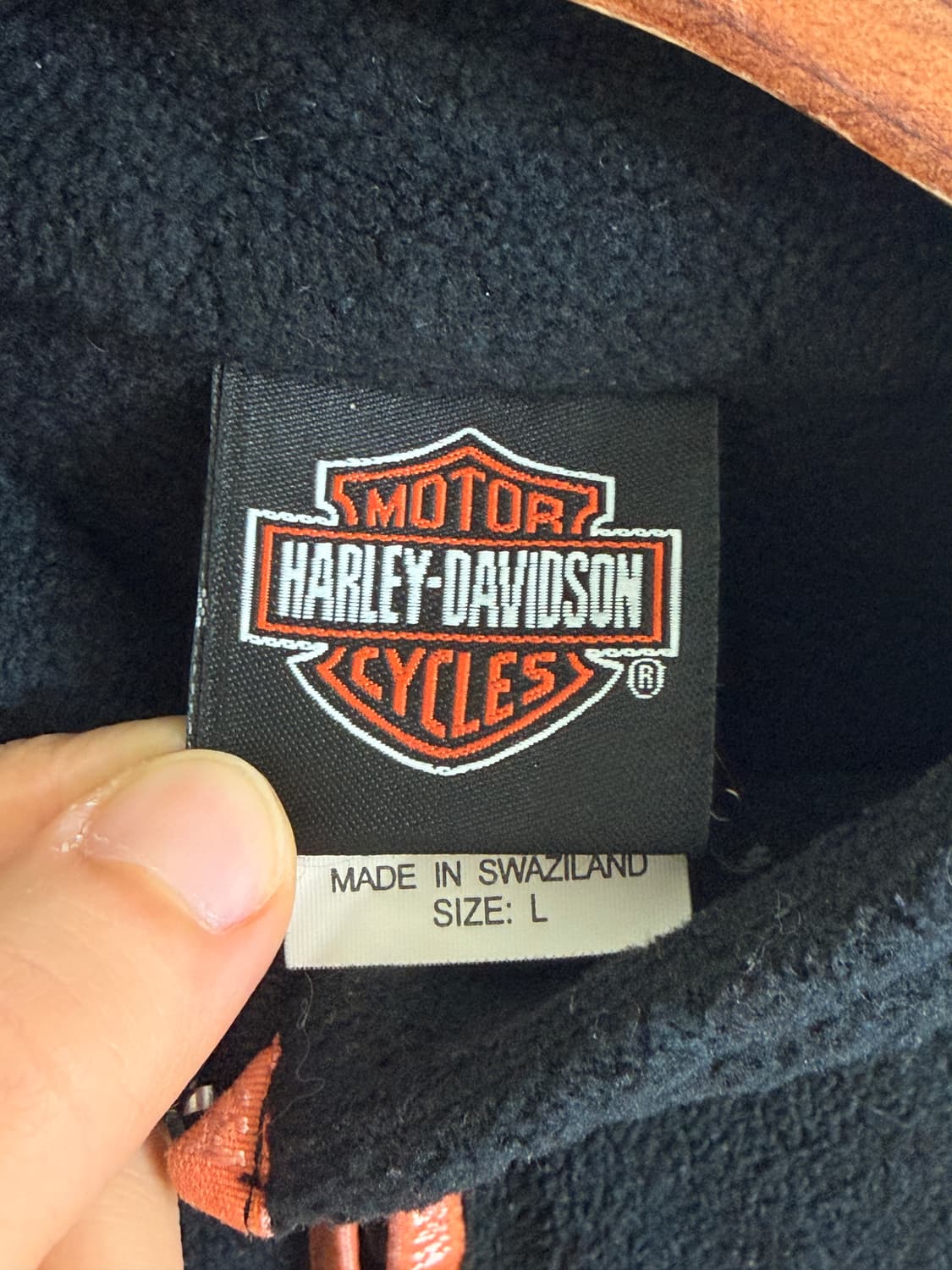 할리데이비슨 오렌지 바인딩 후리스 반집업 상품이미지6