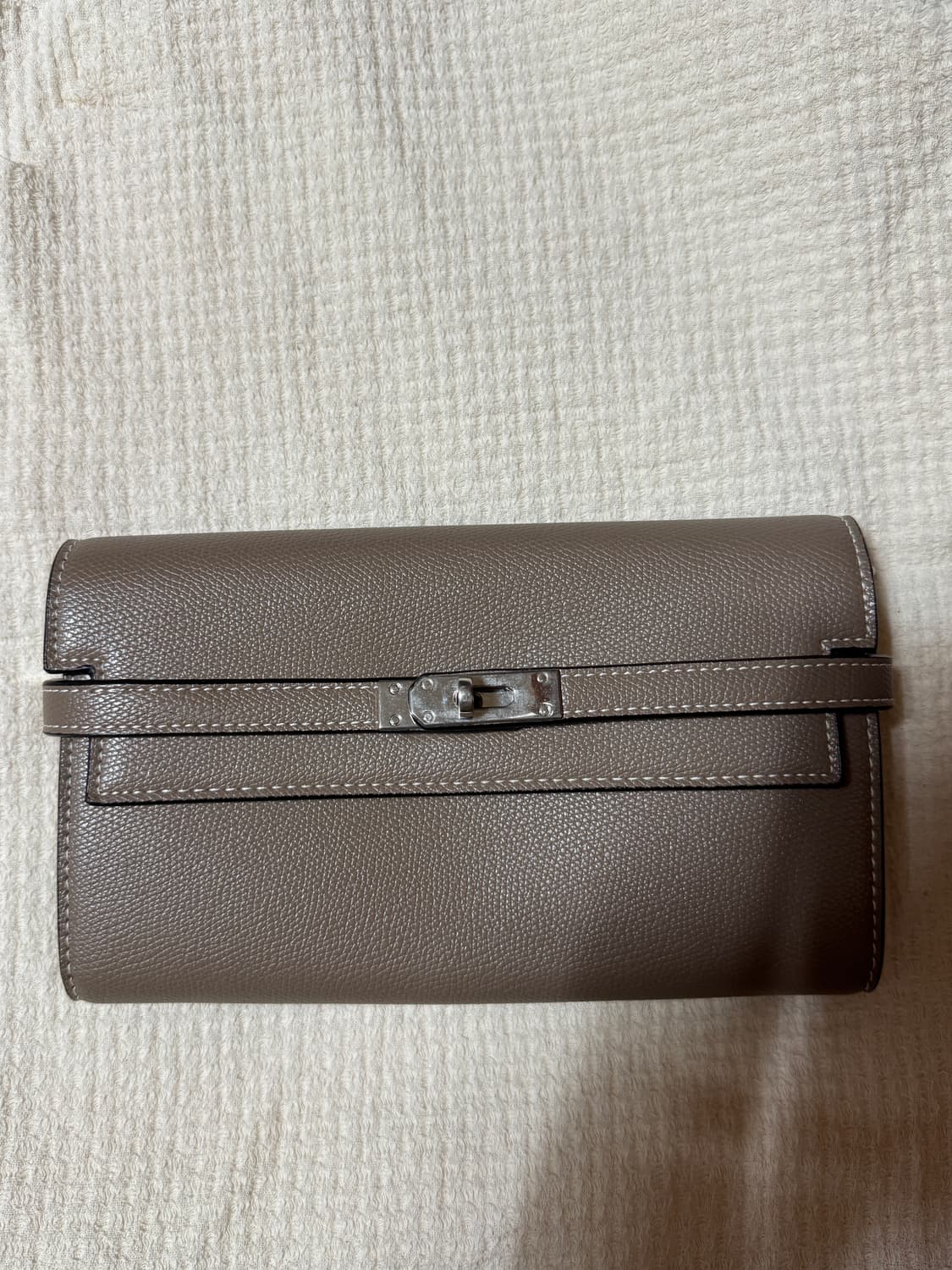 가죽 켈리 스타일 장지갑 브라운 상품이미지1