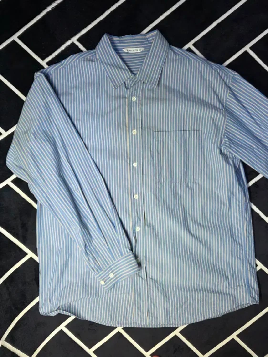 블랭크룸 스트라이프 셔츠 3 앤티크 블루 상품이미지1