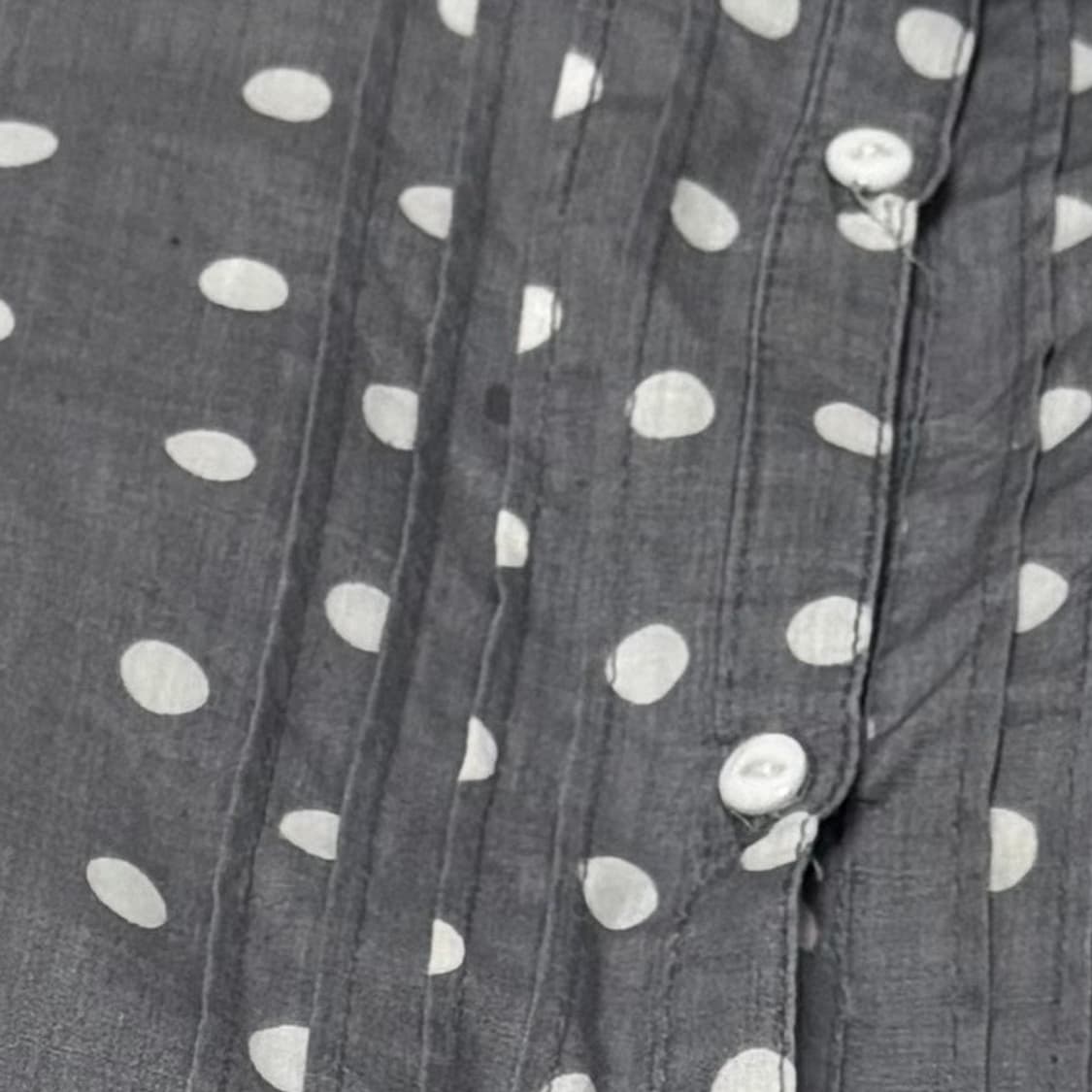 빈티지 도트 7부 블라우스 셔츠 M 상품이미지3