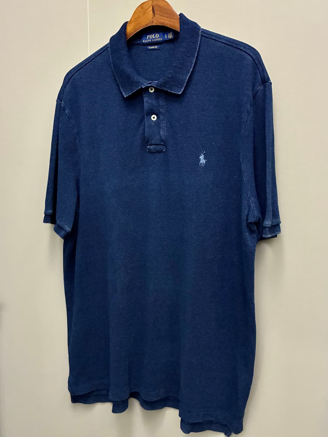 (L~XL)POLO 폴로랄프로렌 인디고 빈티지 다잉 코튼 반팔 PK카라티 상품이미지2