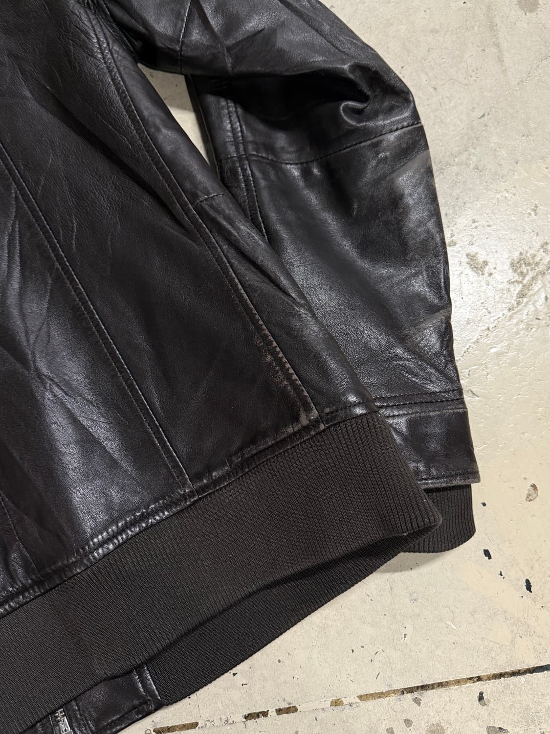 AKM neck button point leather jacket 상품이미지9