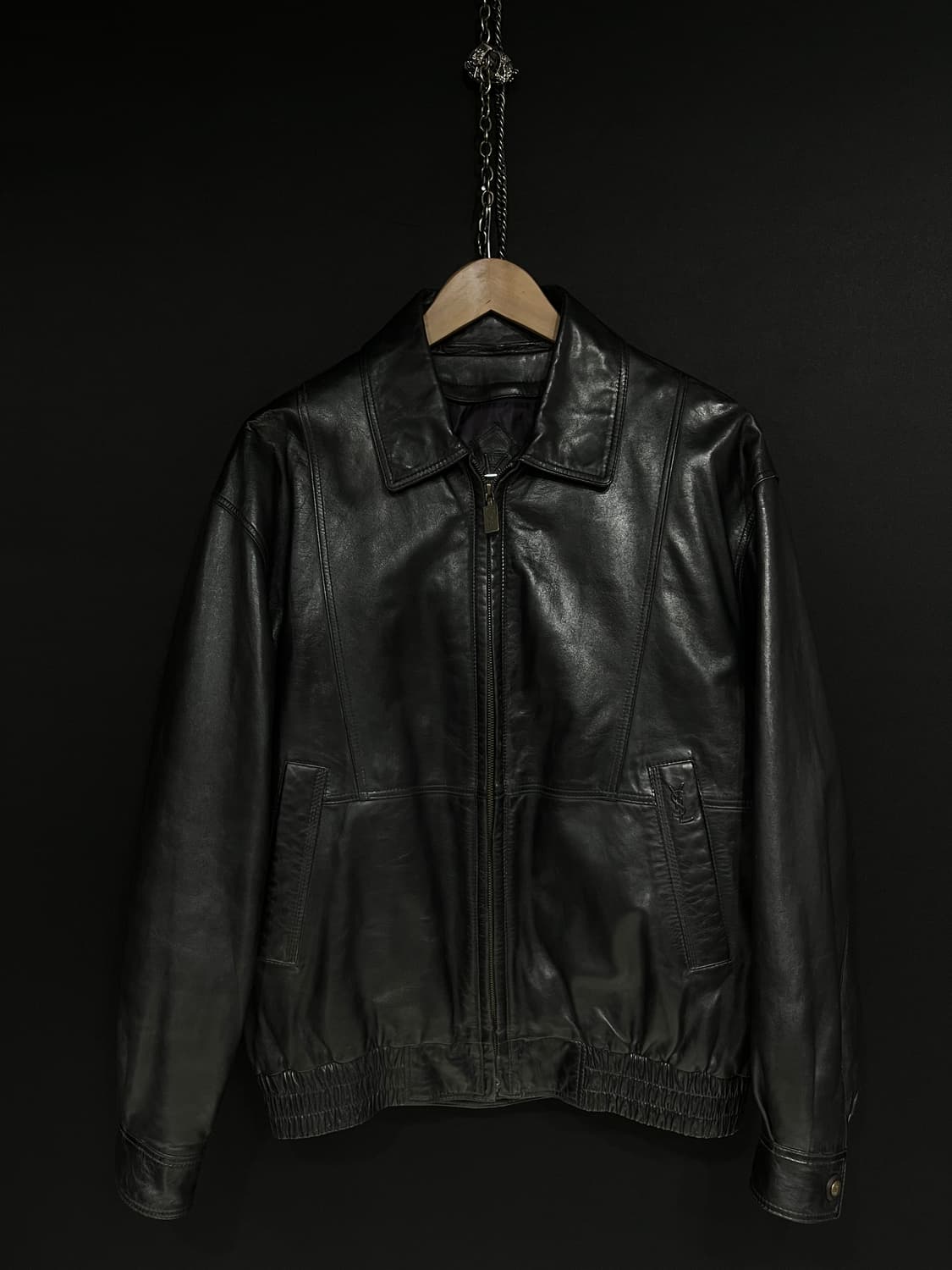 입생로랑 가죽 봄버 상품이미지1