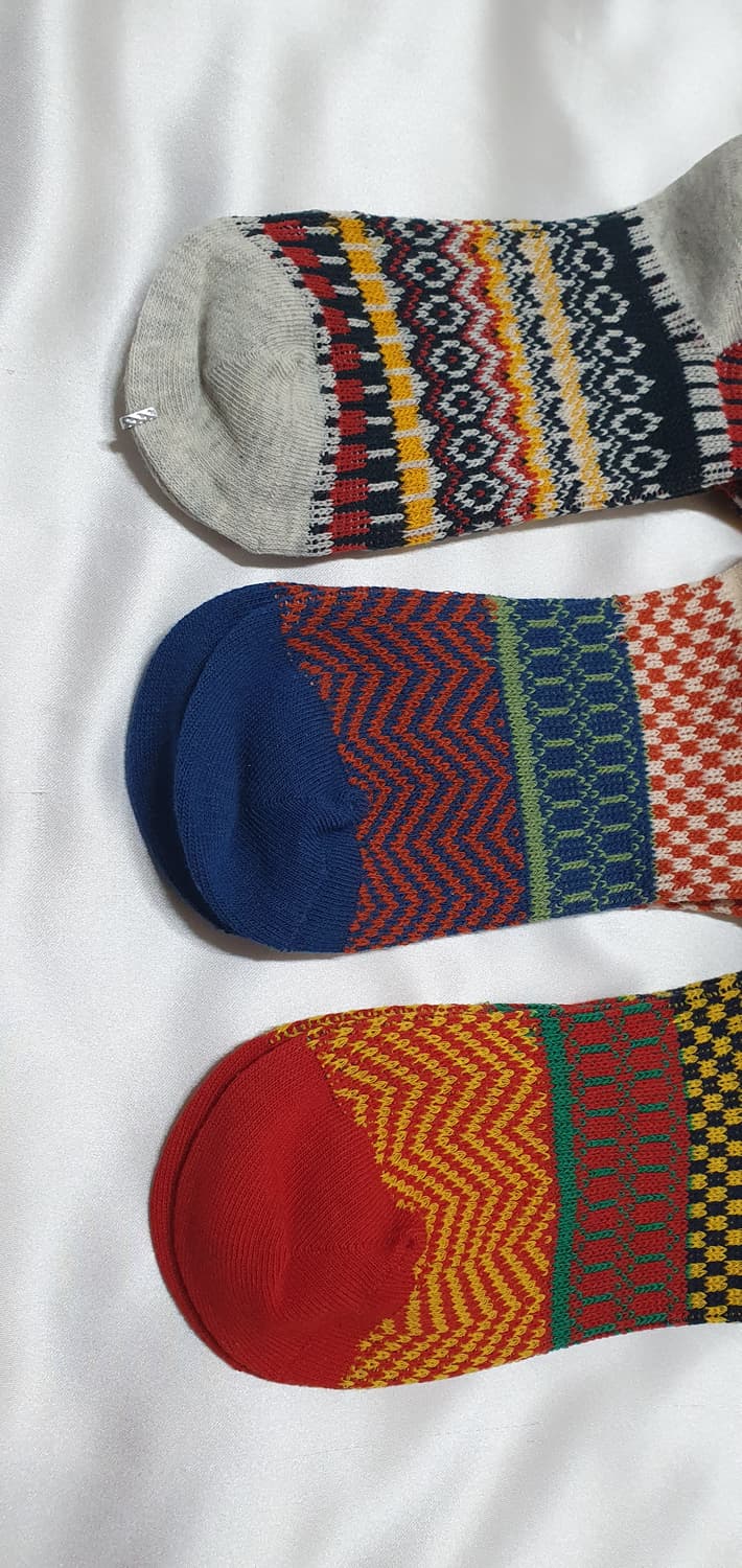 블루 그레이 그린 레드 크림베이지 에스닉 체크 비비안웨스트우드 양말  상품이미지4