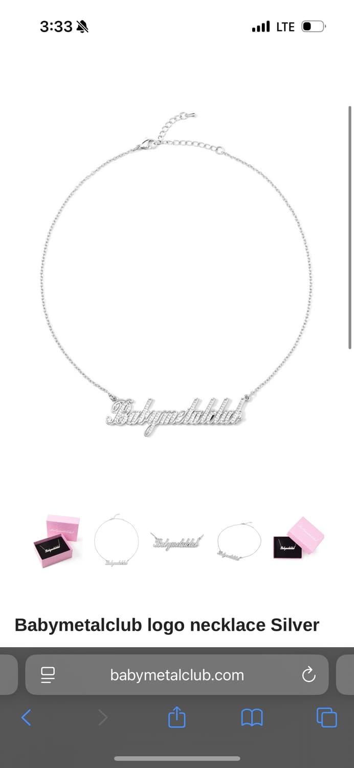 베이비메탈클럽 실버 로고 목걸이 상품이미지1