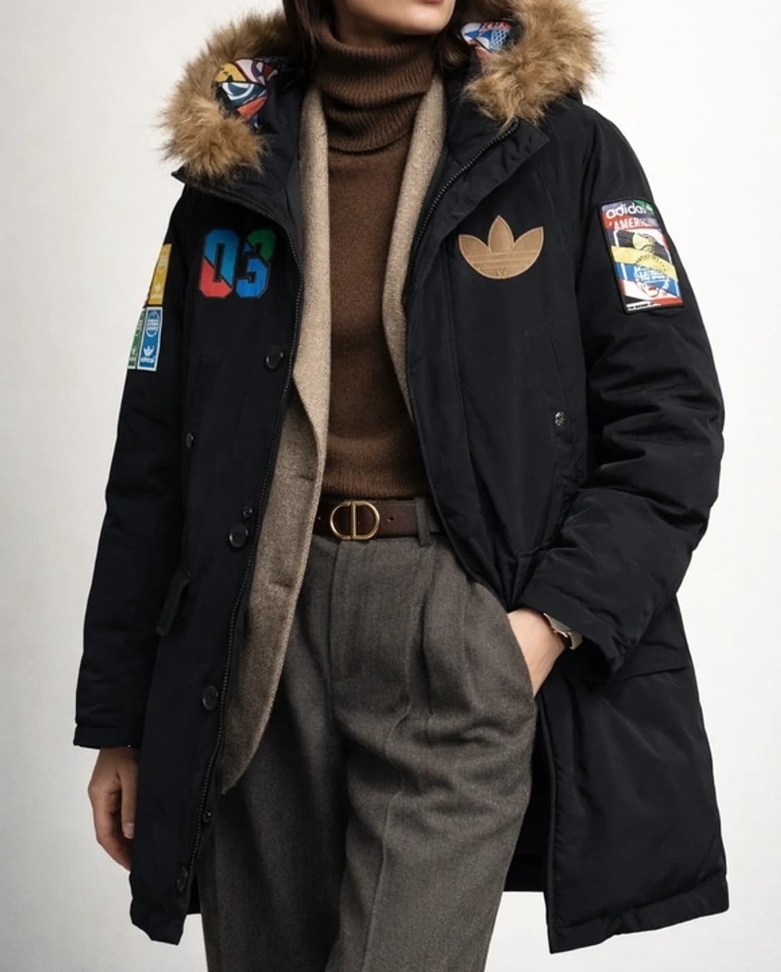 급처상태좋음!아디다스 오리털 남녀공용 뱃지다운 패딩자켓점퍼 럭키슈에뜨st 상품이미지2