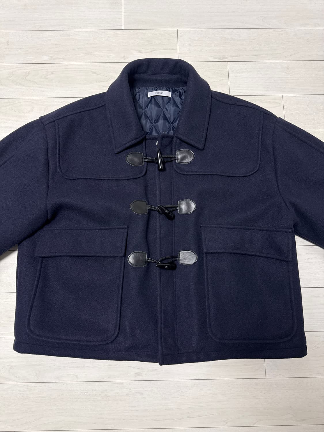 노이아고 오버핏 더블 코트 네이비 (noiago) 상품이미지3