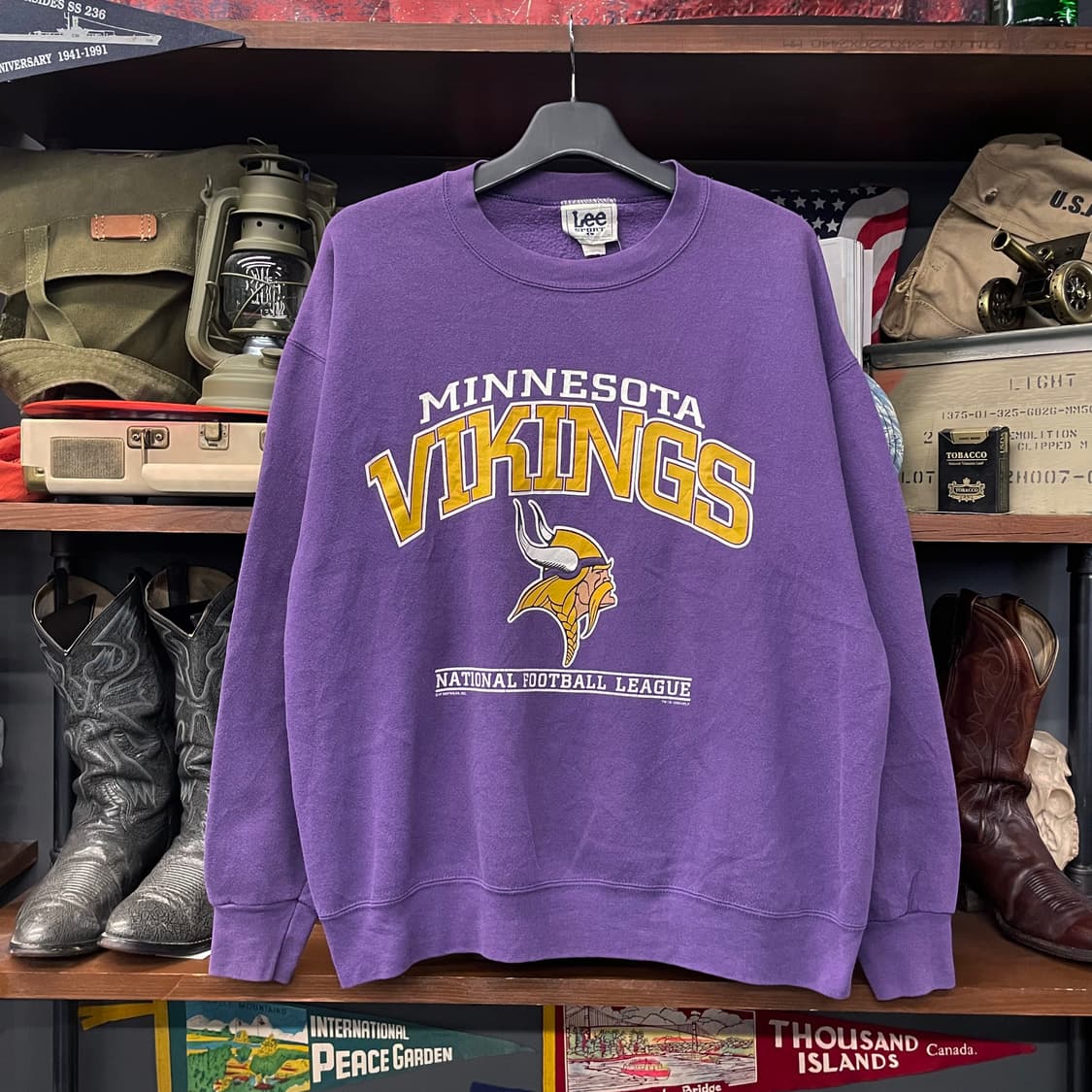 90s Lee 스포츠 미네소타 바이킹스 스웻 셔츠 맨투맨 N25 상품이미지1