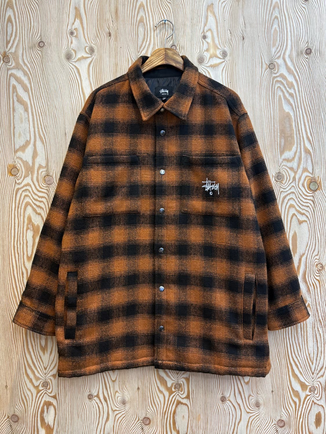 스투시 울 체크 플란넬 셔츠 자켓 상품이미지1