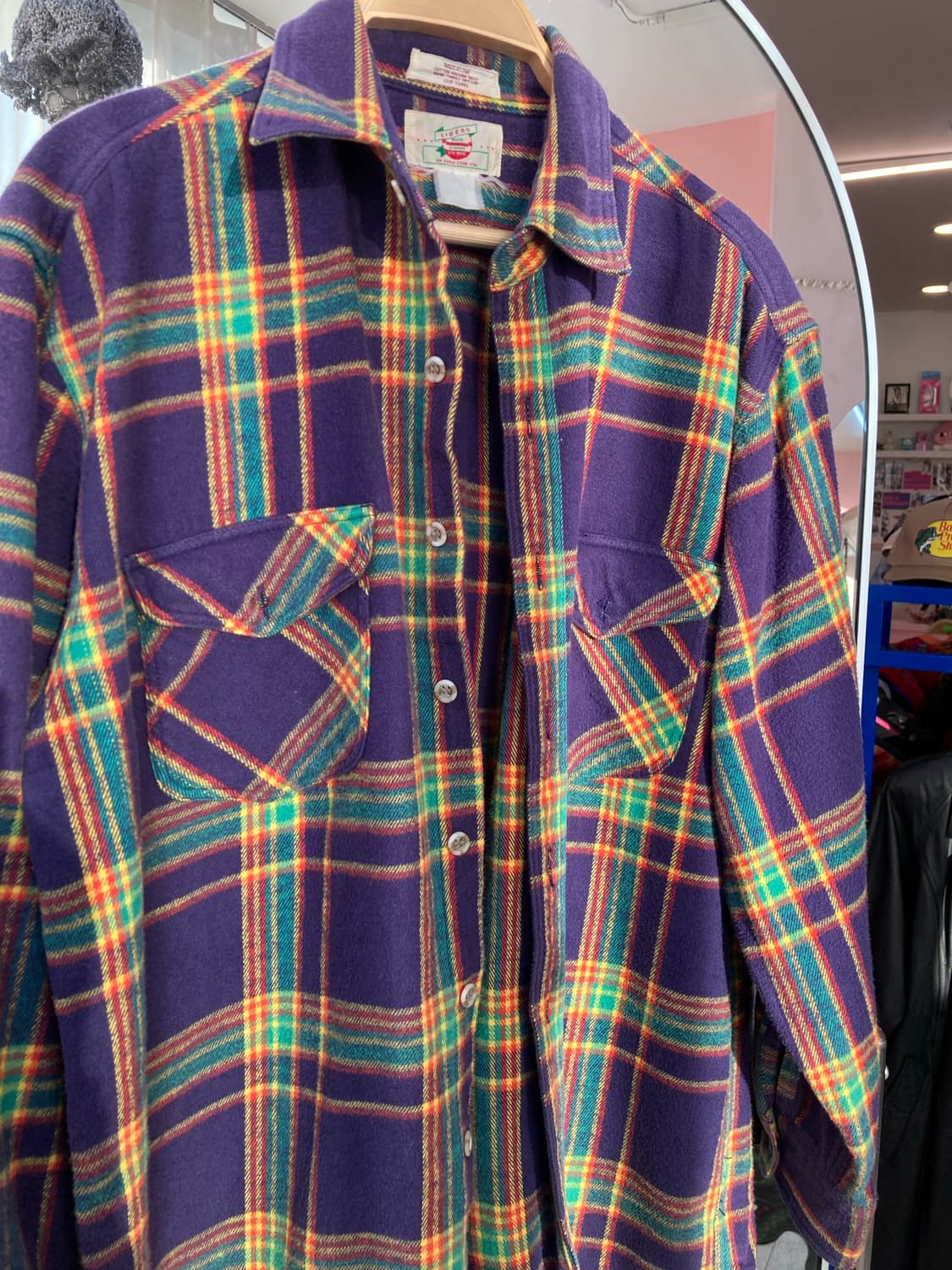 빈티지 도톰 블루 체크 셔츠 상품이미지2