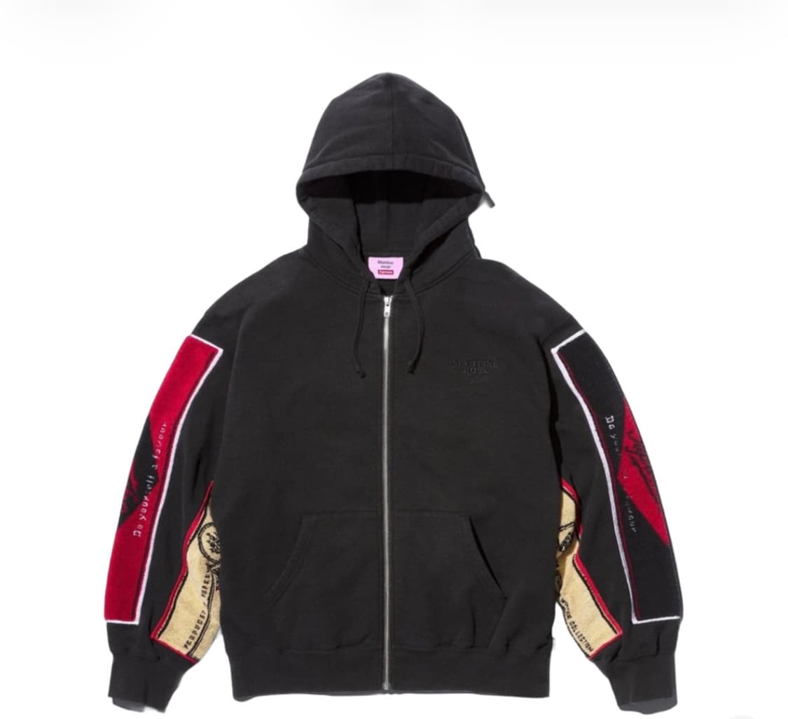 [M] 슈프림 x 마틴 로즈 타월 집업 후드 스웨트셔츠 블랙 - 24FW 상품이미지2