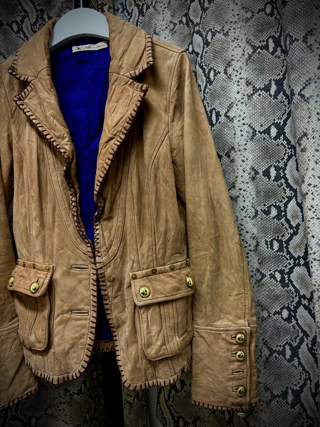 00’s Pinterest Western Cow Leather Gold  상품이미지8