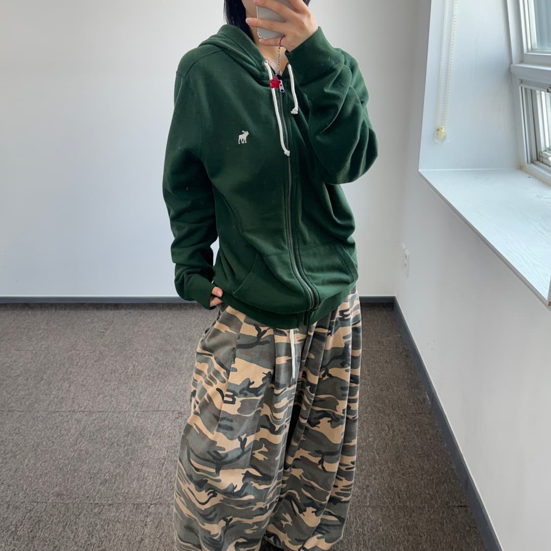 Abercrombie 아베크롬비 그린 후드집업 상품이미지1