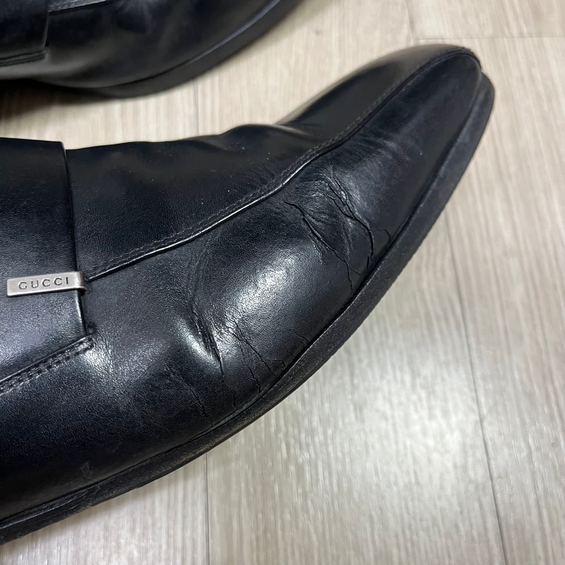 [40.5,260] 구찌 레더 슬립온 로퍼 블랙 상품이미지9