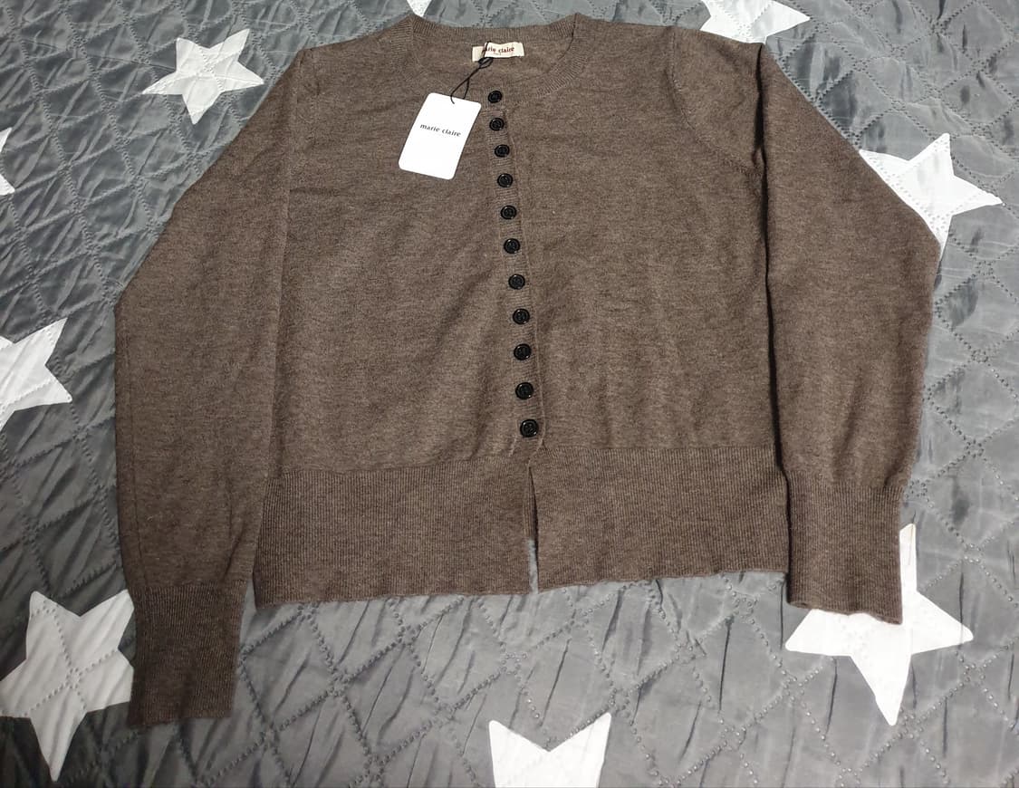 (새상품) 마리끌레르 비스코스 혼방 니트 가디건 모카 (F) 상품이미지1
