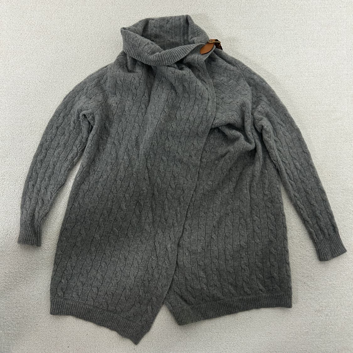 폴로 랄프로렌 꽈배기 니트 숄 케이프 가디건 상품이미지3