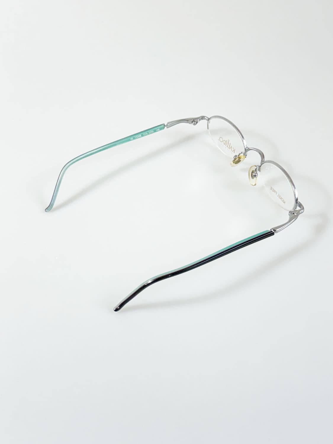 90s KALEIDO 실버 오벌 메탈 반무테 빈티지  안경 상품이미지4