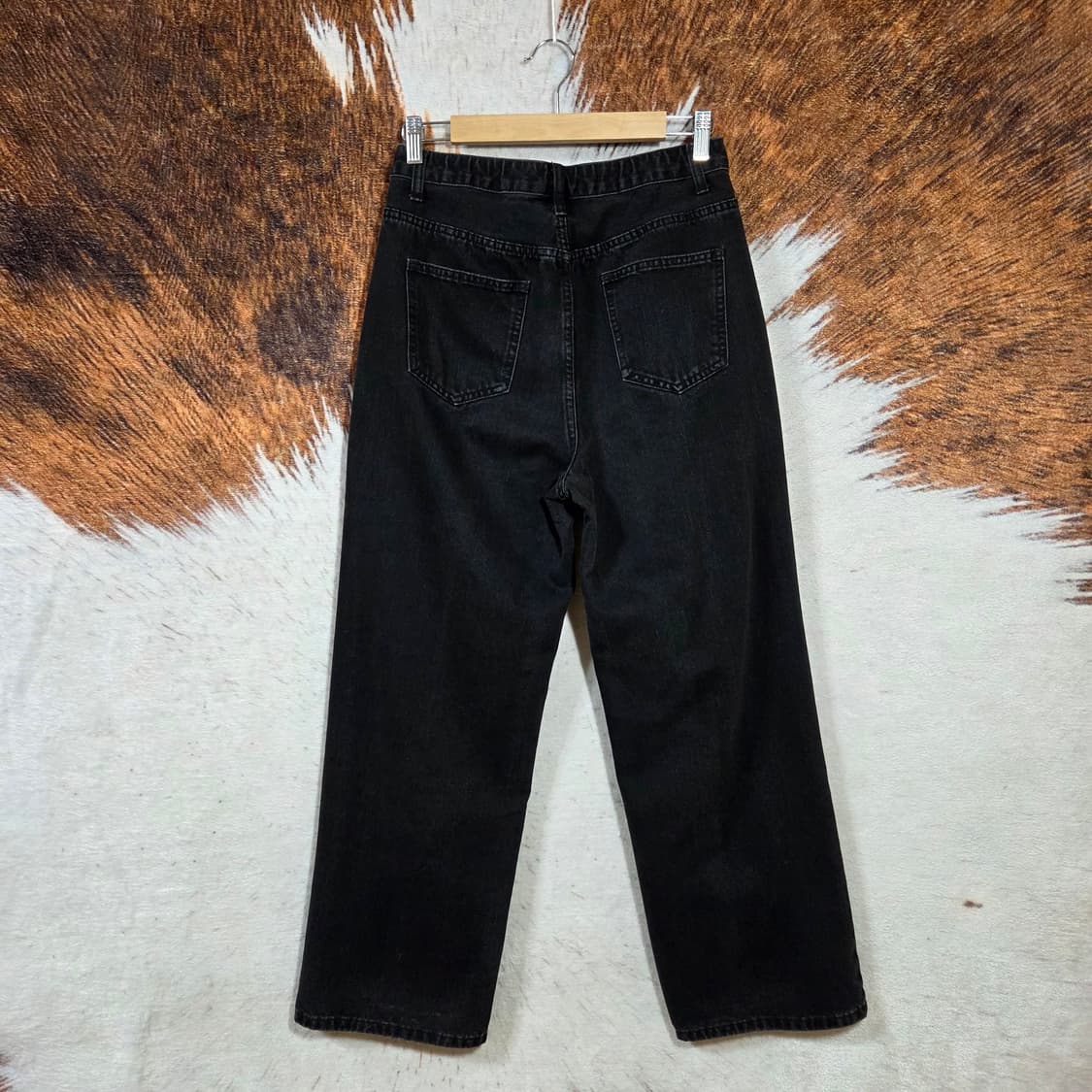 빈티지 흑청 와이드 데님팬츠 상품이미지4