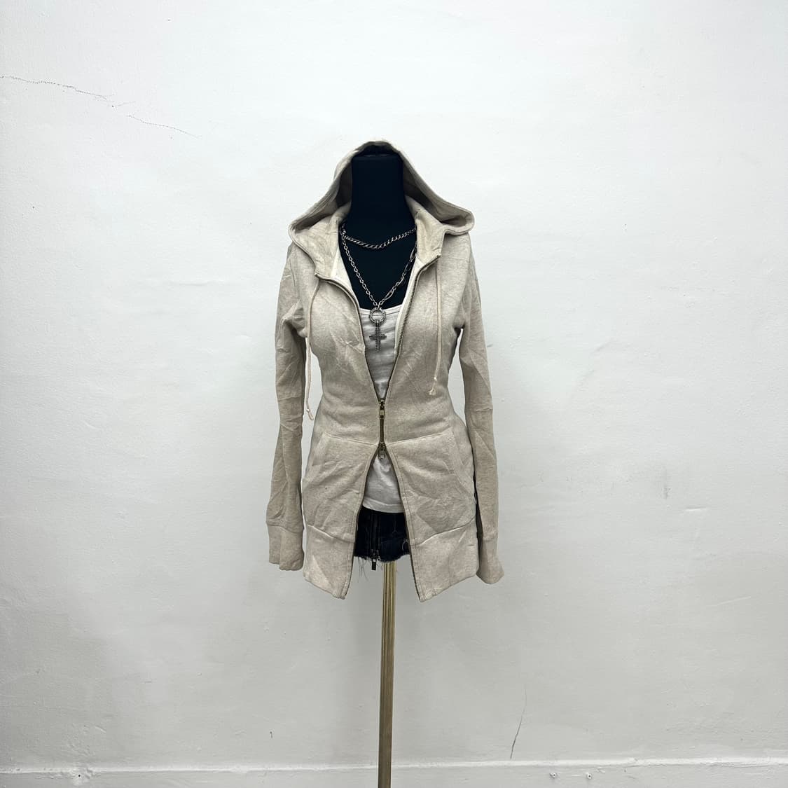 Ivory glitter 2 way hoodie  상품이미지1