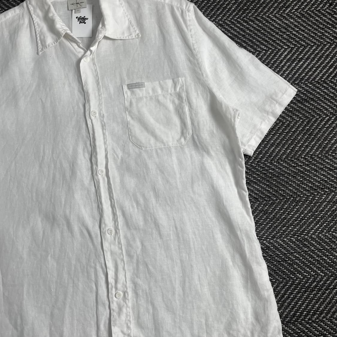 00s 캘빈클라인 아카이브 반팔 린넨 셔츠o 3529 상품이미지2