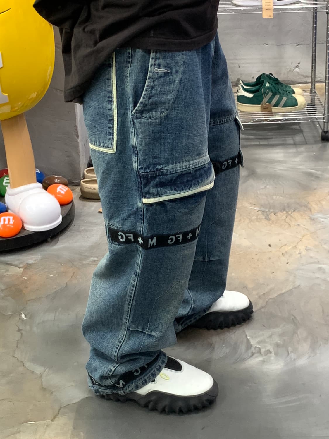 00s 마리떼 프랑소와 저버 테이핑 데님 팬츠 상품이미지10