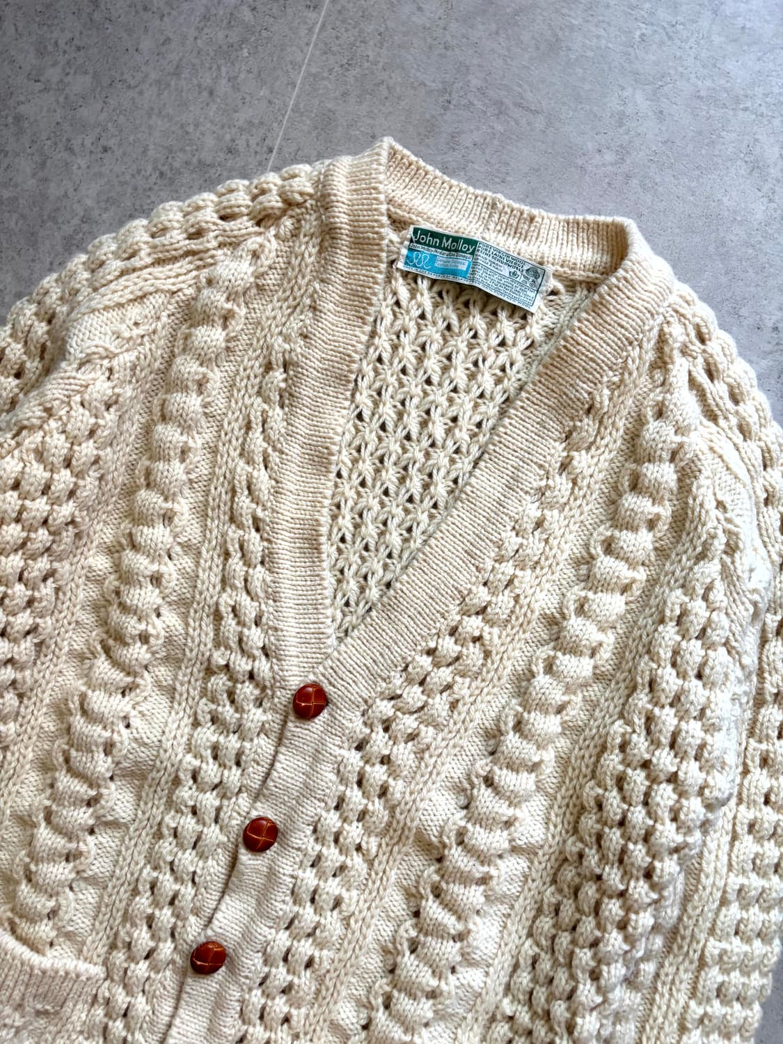80's John Molloy 아란 울 피셔맨 가디건 100~103 상품이미지2