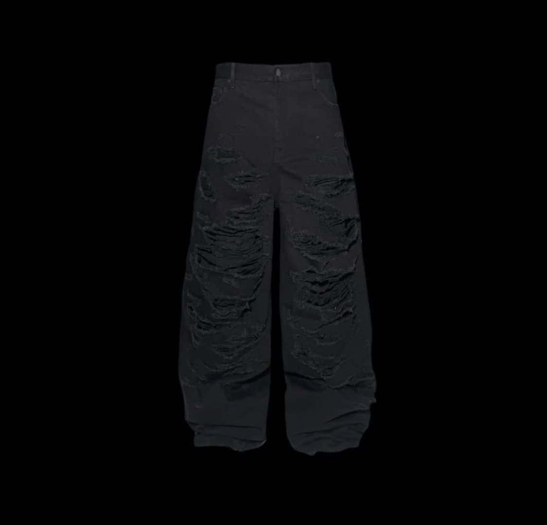 [2] 에모스탠스클럽 재패니즈 디스트로이드 데미지 와이드 배기 데님 팬츠 상품이미지1