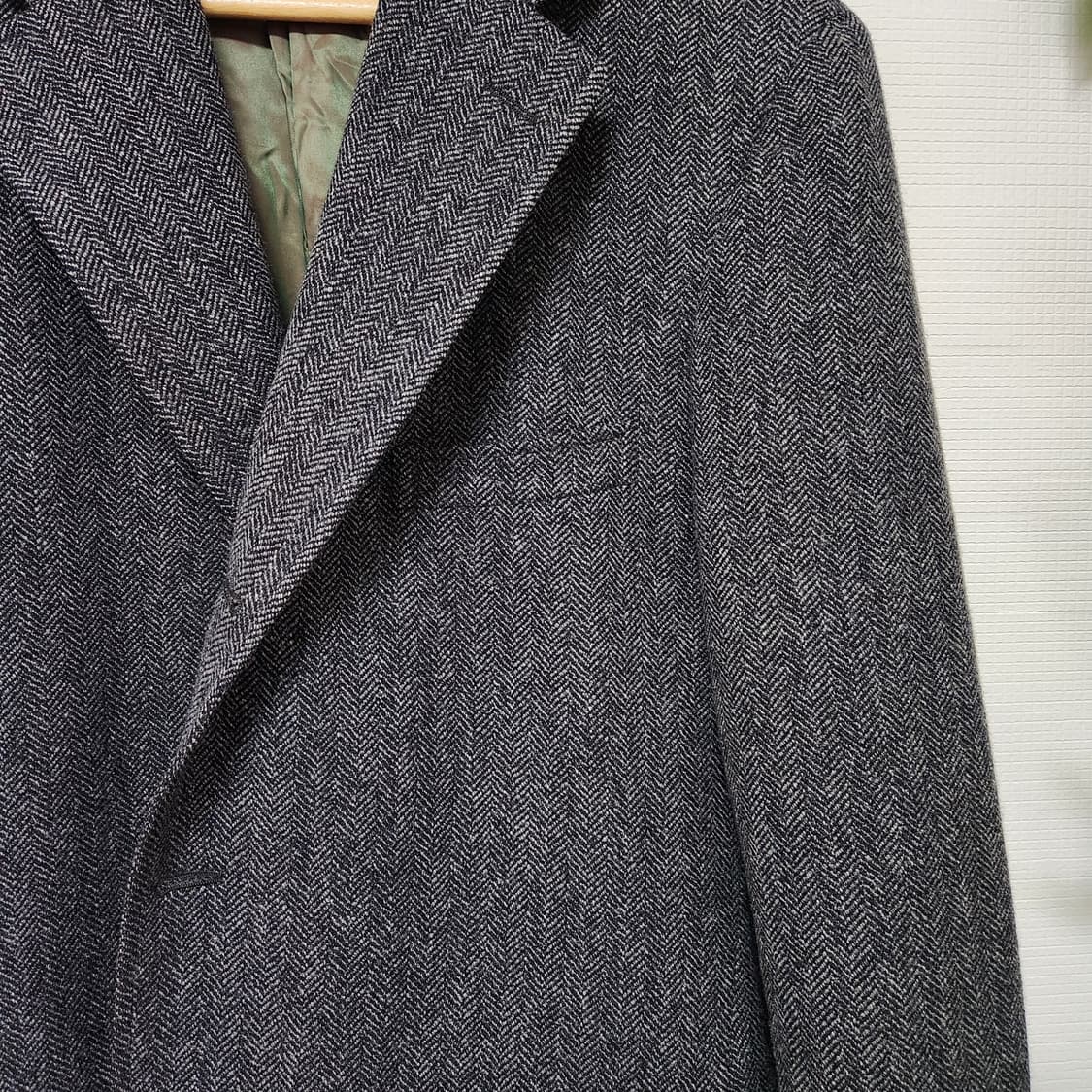 90s Newyorker 울 알파카 헤링본 3 버튼 색 재킷 상품이미지5