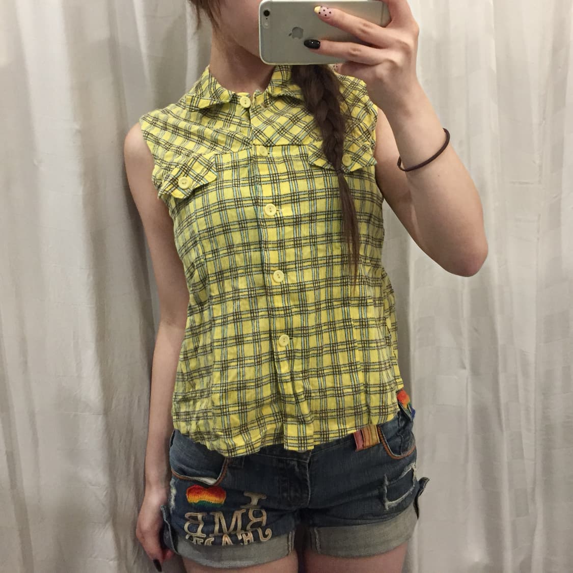JPN Vintage 괴짜 웨스턴 모리걸 레몬 셔츠 슬리브리스 상품이미지1