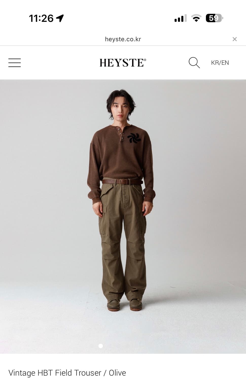 헤이스트 빈티지 HBT 필드 트라우져 올리브 3사이즈 상품이미지1
