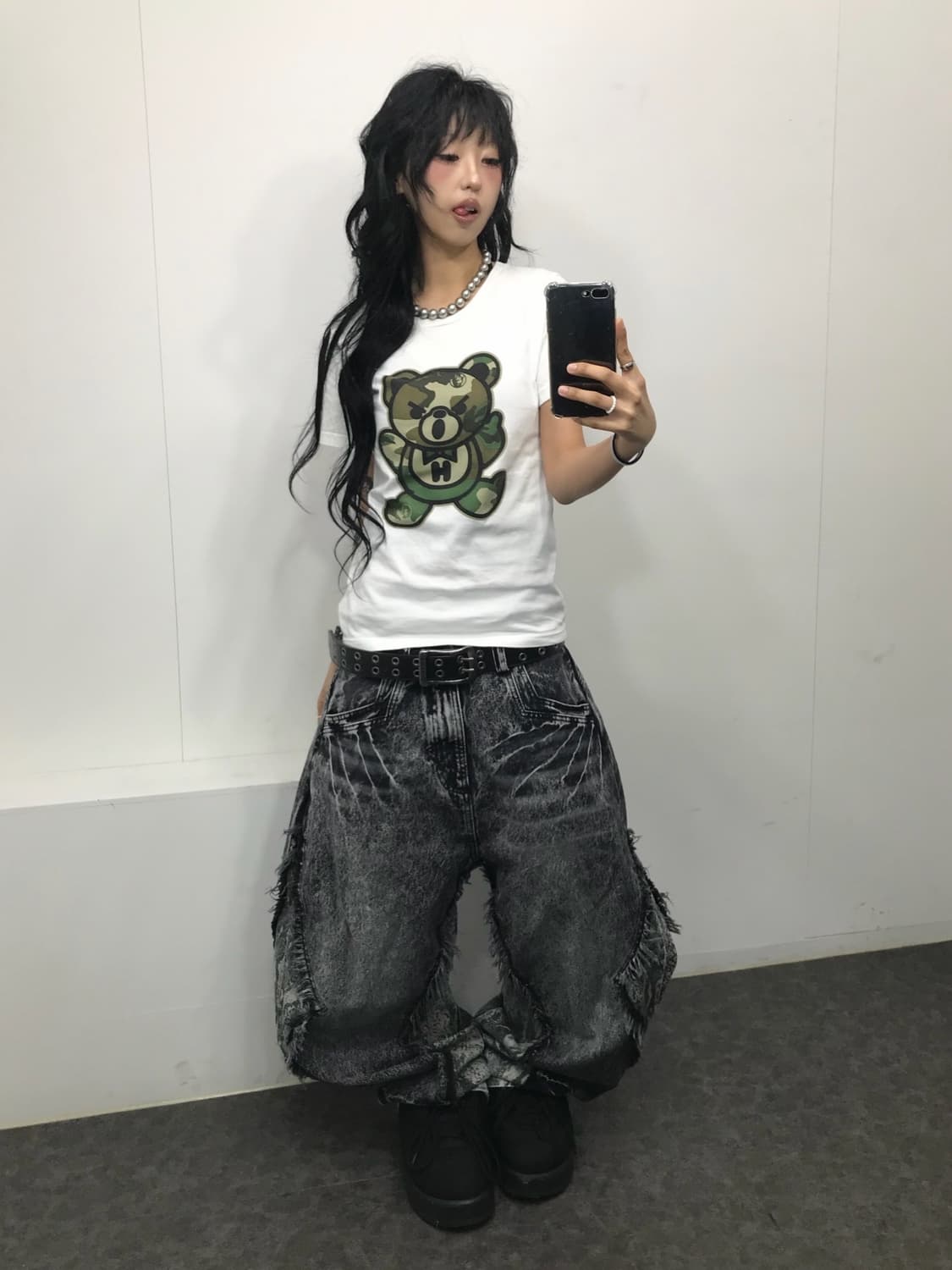 히스테릭글래머 카모 퍽베어 티셔츠 (레어) 상품이미지4