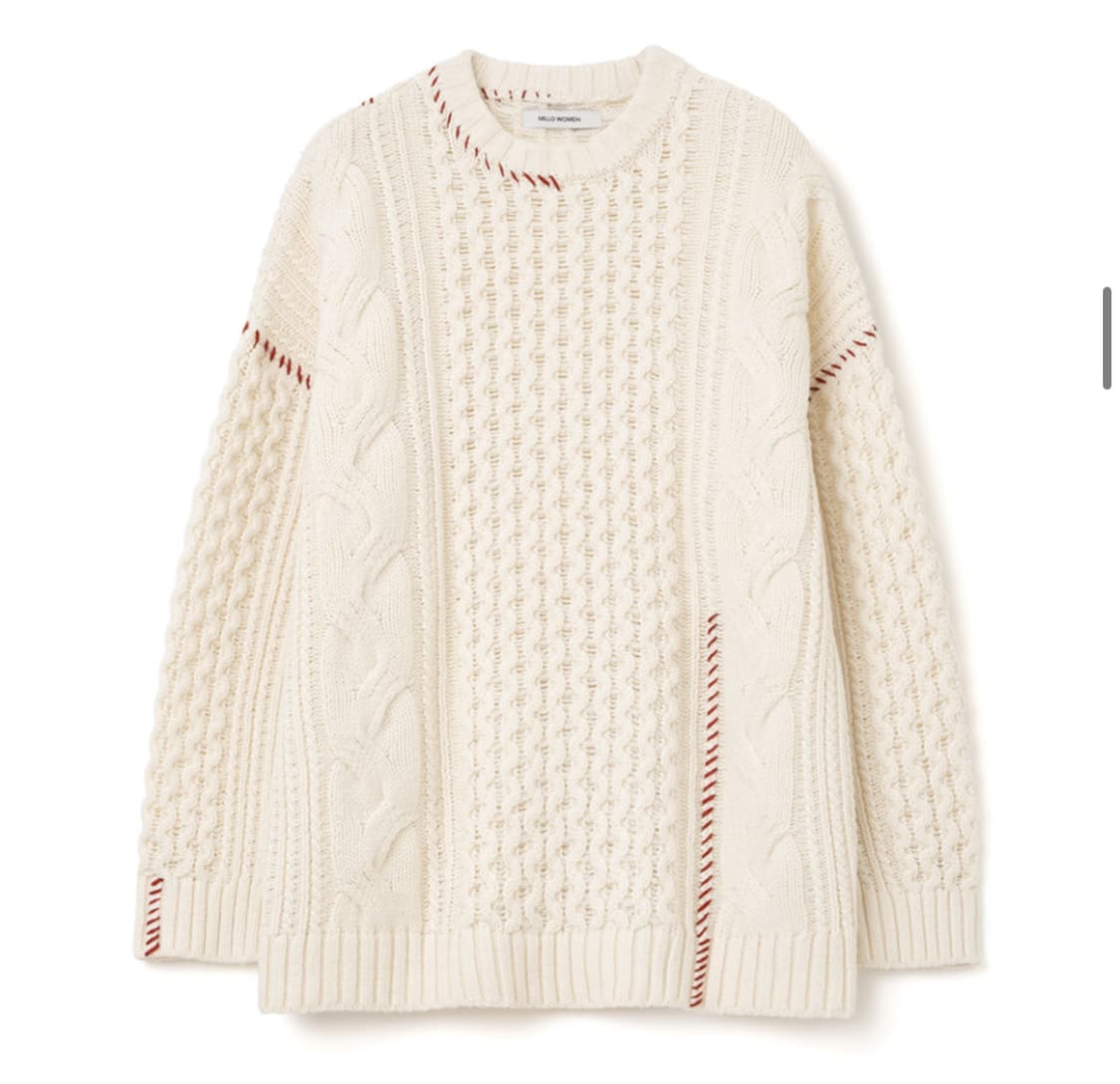 밀로우먼 케이블 스티치 풀오버 니트 상품이미지1